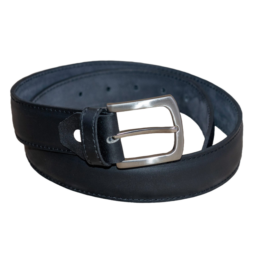 Black Leather Men Belt - Image 1