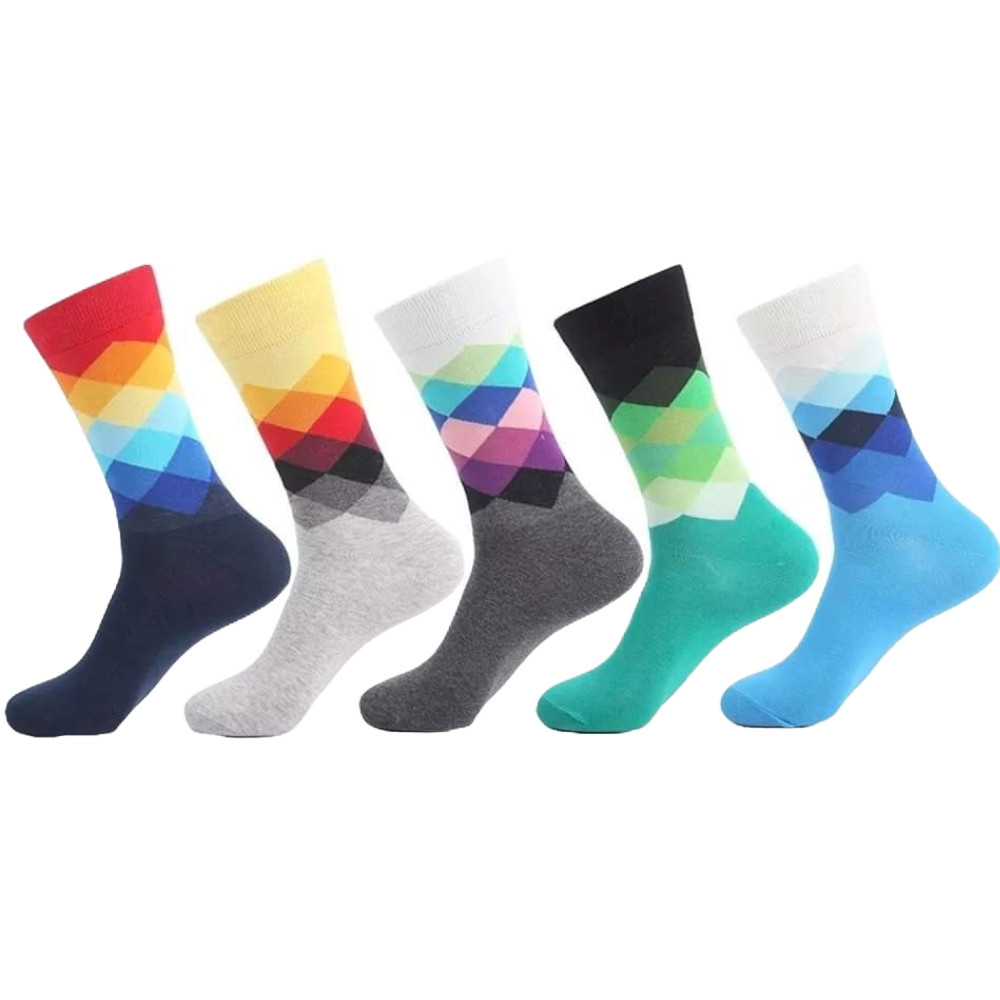 5 Pairs Men Happy Socks - Image 1