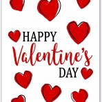 Large Happy Valentine's Day Card-Blank Inside with White Envelope