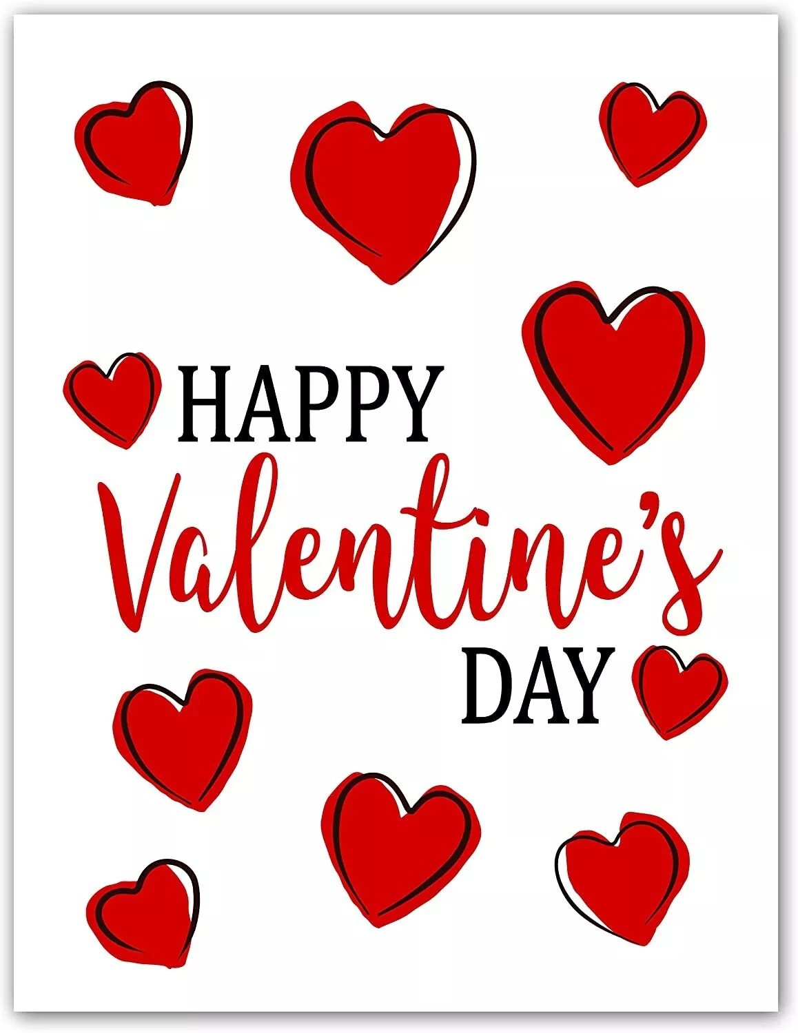 Large Happy Valentine's Day Card-Blank Inside with White Envelope - Image 2