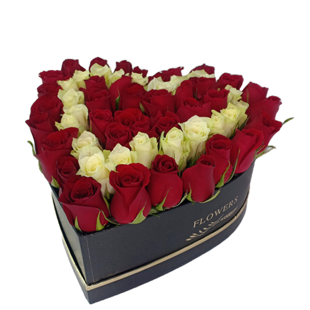 Red Roses Heart Shaped Bouquet - Image 2